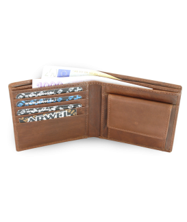 Dark brown men's leather wallet 513-3223-47