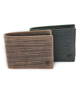 Dark brown men's leather wallet in the style of BAMBOO 513-4241-47