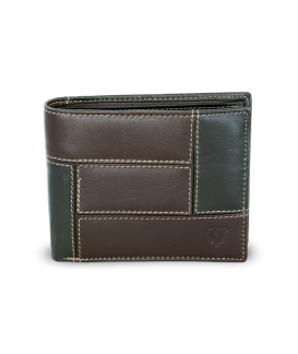 Men's leather wallet in combination of black and brown color 513-4397A-60/47