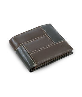 Men's leather wallet in combination of black and brown color 513-4397A-60/47