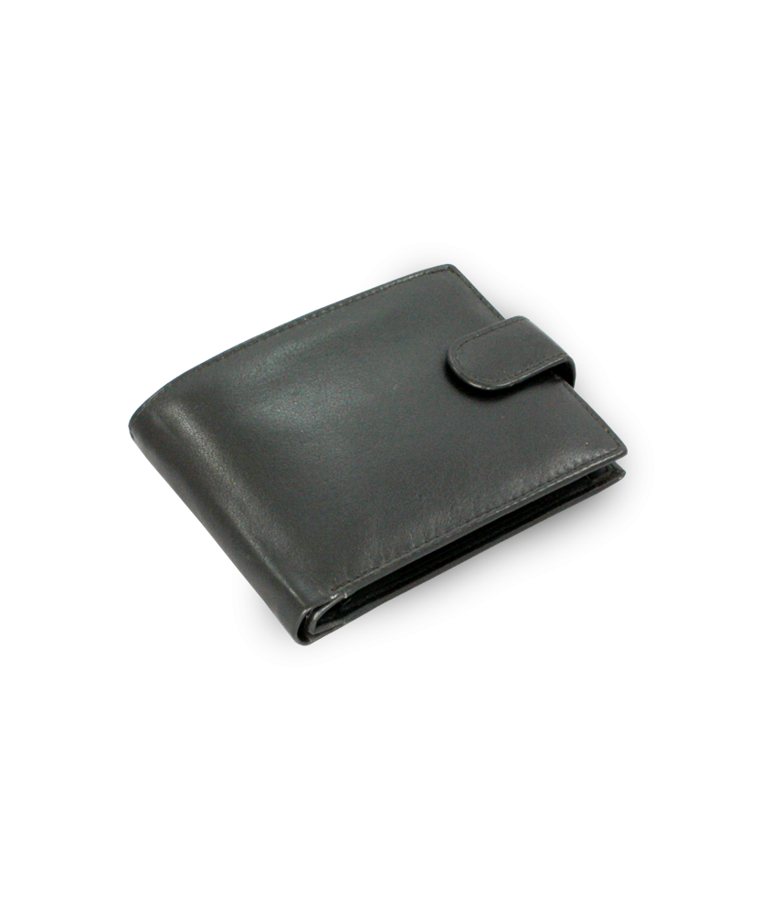 Black men's leather wallet with pins 513-4404-60