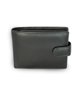 Black men's leather wallet with pins 513-4404-60
