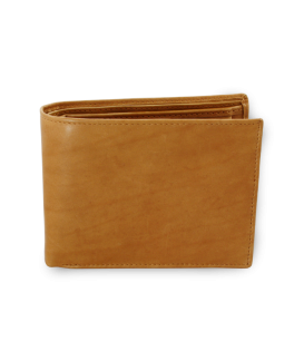 Light brown men's leather wallet with inner fastener 513-4404A-05