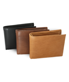 Dark brown men's leather wallet with inner snap 513-4404A-47