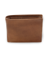 Dark brown men's leather wallet with inner snap 513-4404A-47