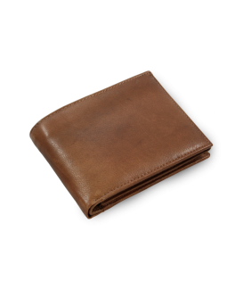 Dark brown men's leather wallet with inner snap 513-4404A-47