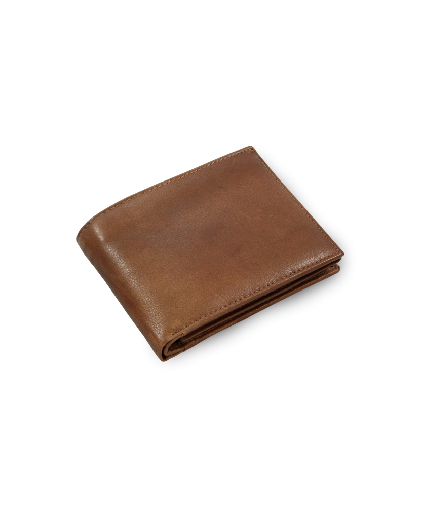 Dark brown men's leather wallet with inner snap 513-4404A-47