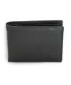 Black men's leather wallet with inner fastener 513-4404A-60