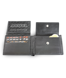 Black men's leather wallet 513-7033-60