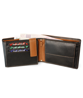 Men's Black-brown leather wallet 513-8142-60/40