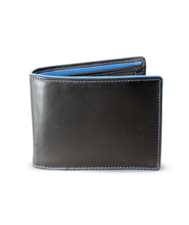 Men's black and blue leather wallet 513-8142-60/91
