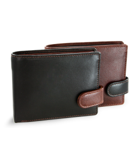 Brown-black men's leather wallet with a peg 513-8194-40/60