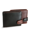 Brown-black men's leather wallet with a peg 513-8194-40/60