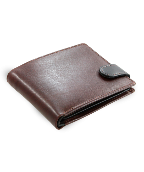 Brown-black men's leather wallet with a peg 513-8194-40/60