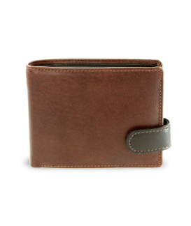 Brown-black men's leather wallet with a peg 513-8194-40/60