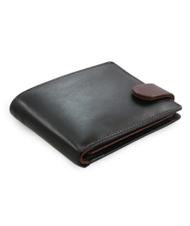 Black-brown men's leather wallet with a pinch 513-8194-60/40