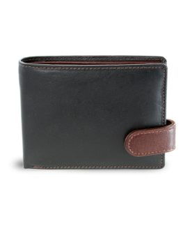 Black-brown men's leather wallet with a pinch 513-8194-60/40