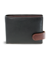 Black-brown men's leather wallet with a pinch 513-8194-60/40