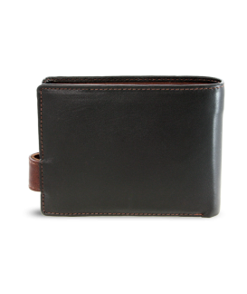 Black-brown men's leather wallet with a pinch 513-8194-60/40