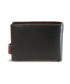 Black-brown men's leather wallet with a pinch 513-8194-60/40