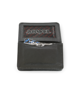 Black leather business card holder 514-0004-60