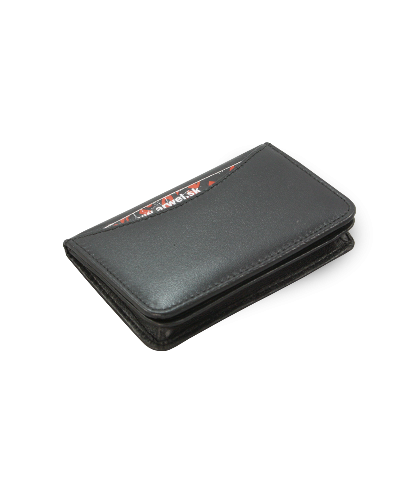 Black leather business card holder 514-0004-60