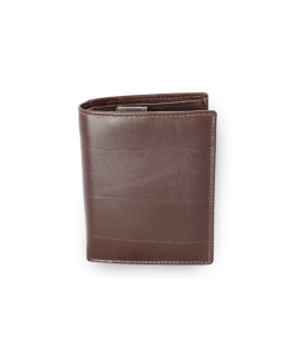 Dark brown men's leather document wallet with a pinch 514-1610-40