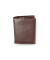 Dark brown men's leather document wallet with a pinch 514-1610-40