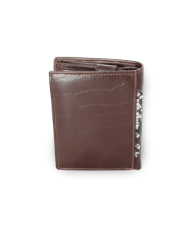 Dark brown men's leather document wallet with a pinch 514-1610-40