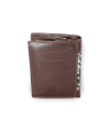 Dark brown men's leather document wallet with a pinch 514-1610-40