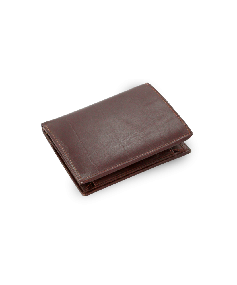 Dark brown men's leather document wallet with a pinch 514-1610-40