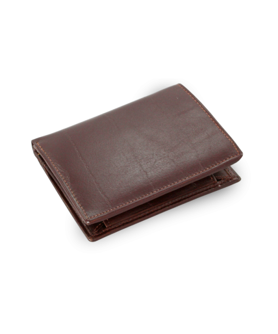 Dark brown men's leather document wallet with a pinch 514-1610-40