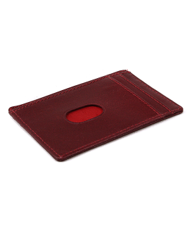 Red simple leather cardholder 514-1940-60