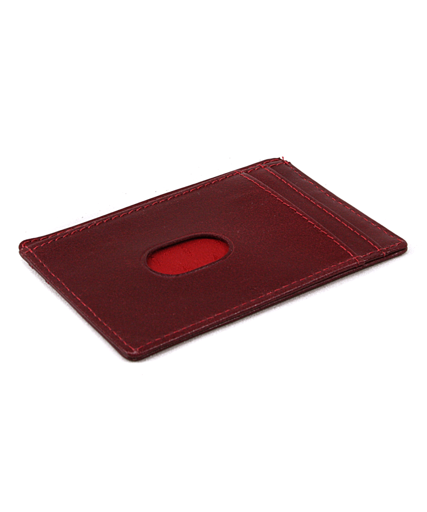 Red simple leather cardholder 514-1940-60