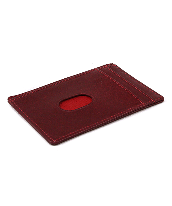 Einfaches rotes Kartenetui aus Leder 514-1940-31