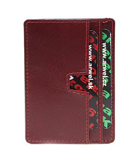 Red simple leather cardholder 514-1940-60