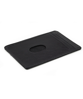 Black simple leather cardholder 514-1940-60