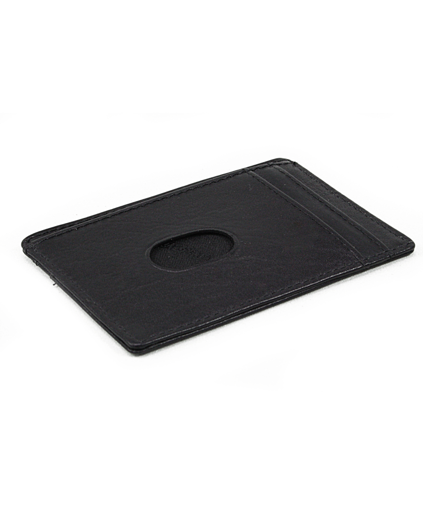 Black simple leather cardholder 514-1940-60