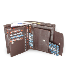 Dark brown men's leather document wallet  514-2206-47