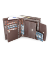 Dark brown men's leather document wallet  514-2206-47