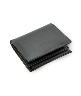 Black men's leather wallet for two currencies 514-2212-60