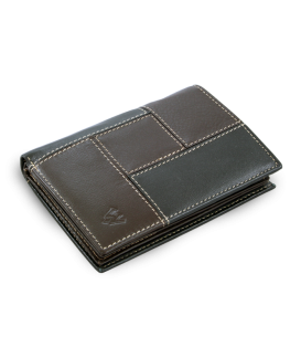 Men's leather document wallet in a combination of black and brown color 514-2220A-60/47