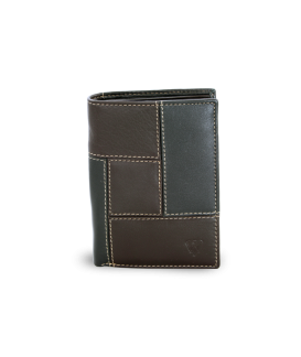 Men's leather document wallet in a combination of black and brown color 514-2220A-60/47