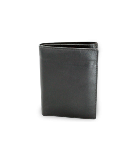 Black men's leather wallet with inserted document 514-2503-60