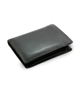 Black men's leather wallet with inserted document 514-2503-60
