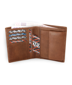 Dark brown men's leather document wallet 514-3220-47
