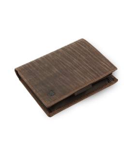 Dark brown men's leather wallet in the style of BAMBOO 514-4050-47