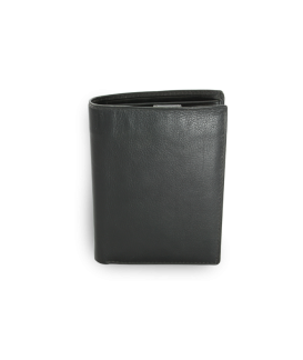 Black men's leather wallet with document security 514-4358-60