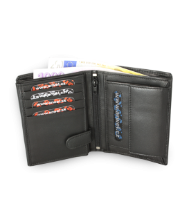 Black men's leather wallet with document security 514-5424-60