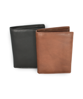 Black men's leather wallet with document security 514-5424-60